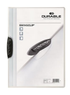 Gyorsfűző, klipes, A4, DURABLE "Swingclip® 30", fekete